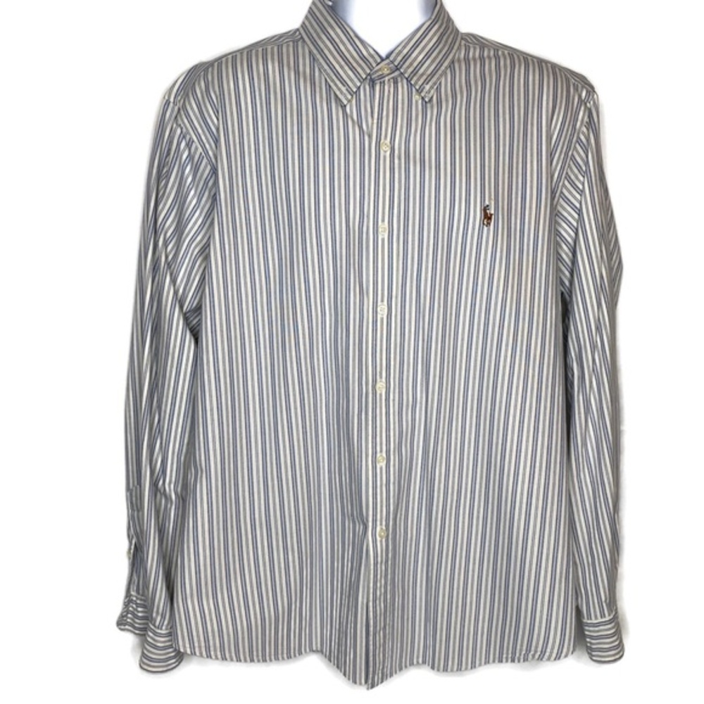 Ralph Lauren Classic Fit Blue & White Stri…